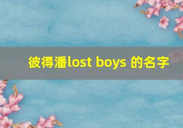 彼得潘lost boys 的名字